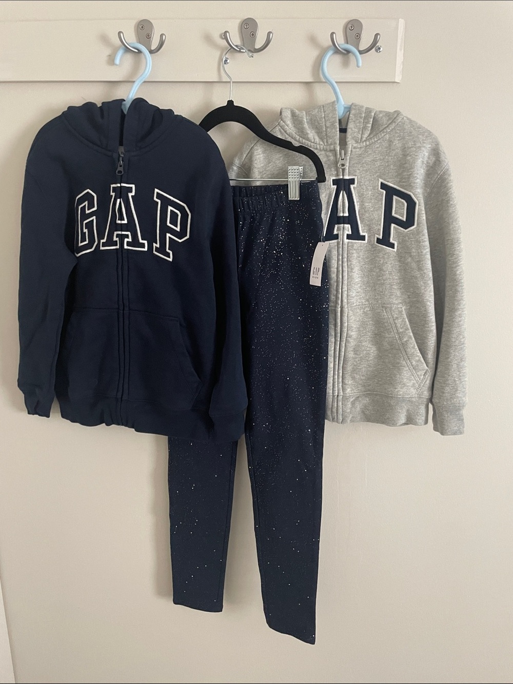 GAP Bundle NEW Navy & Gray Zip Hoodie and Navy Leggings sz 6/7